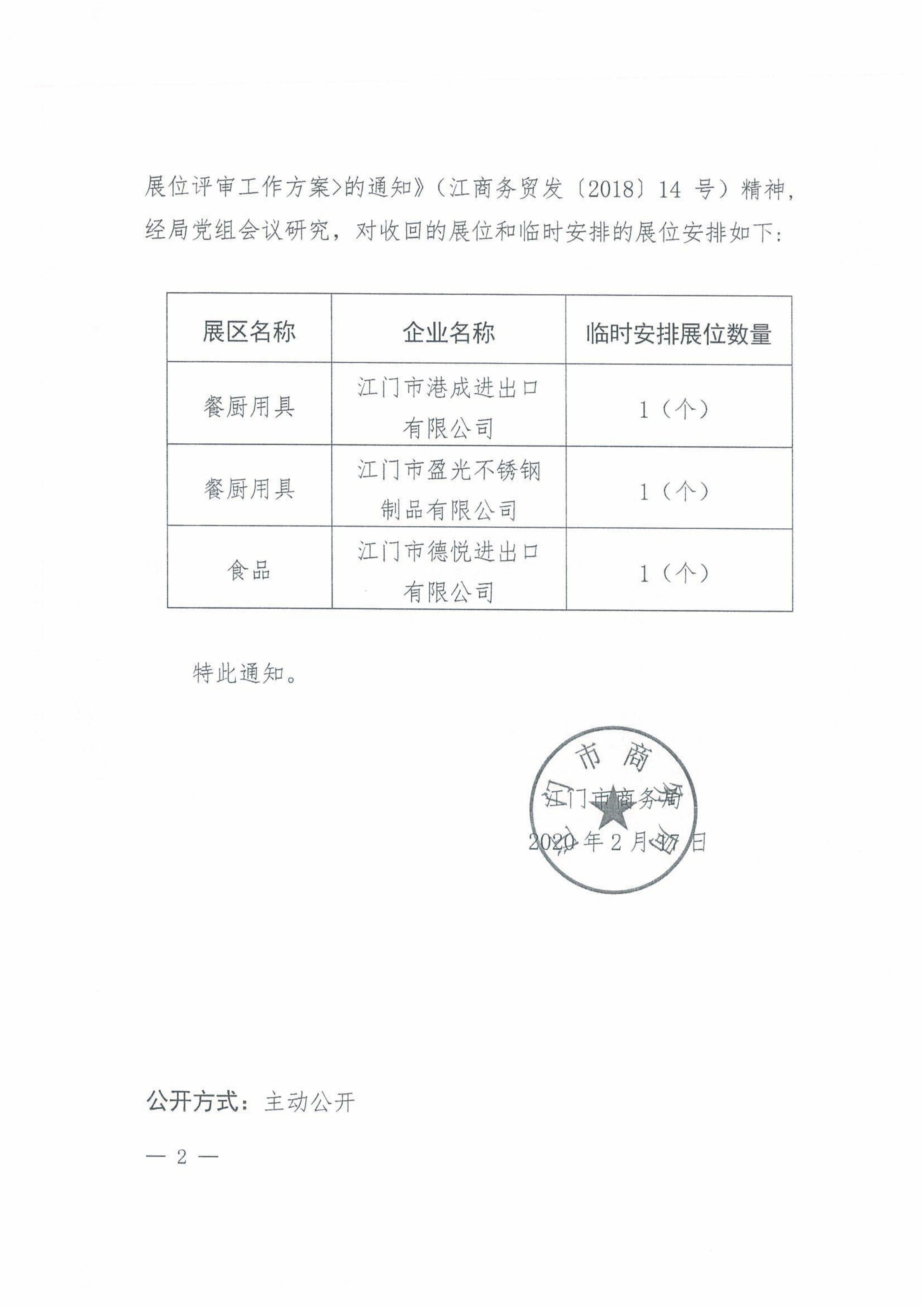 新科工商〔2020〕29号转发江门市商务局关于调整第127届广交会江门市分团一般性展位安排的通知 （盖章件）_03.jpg