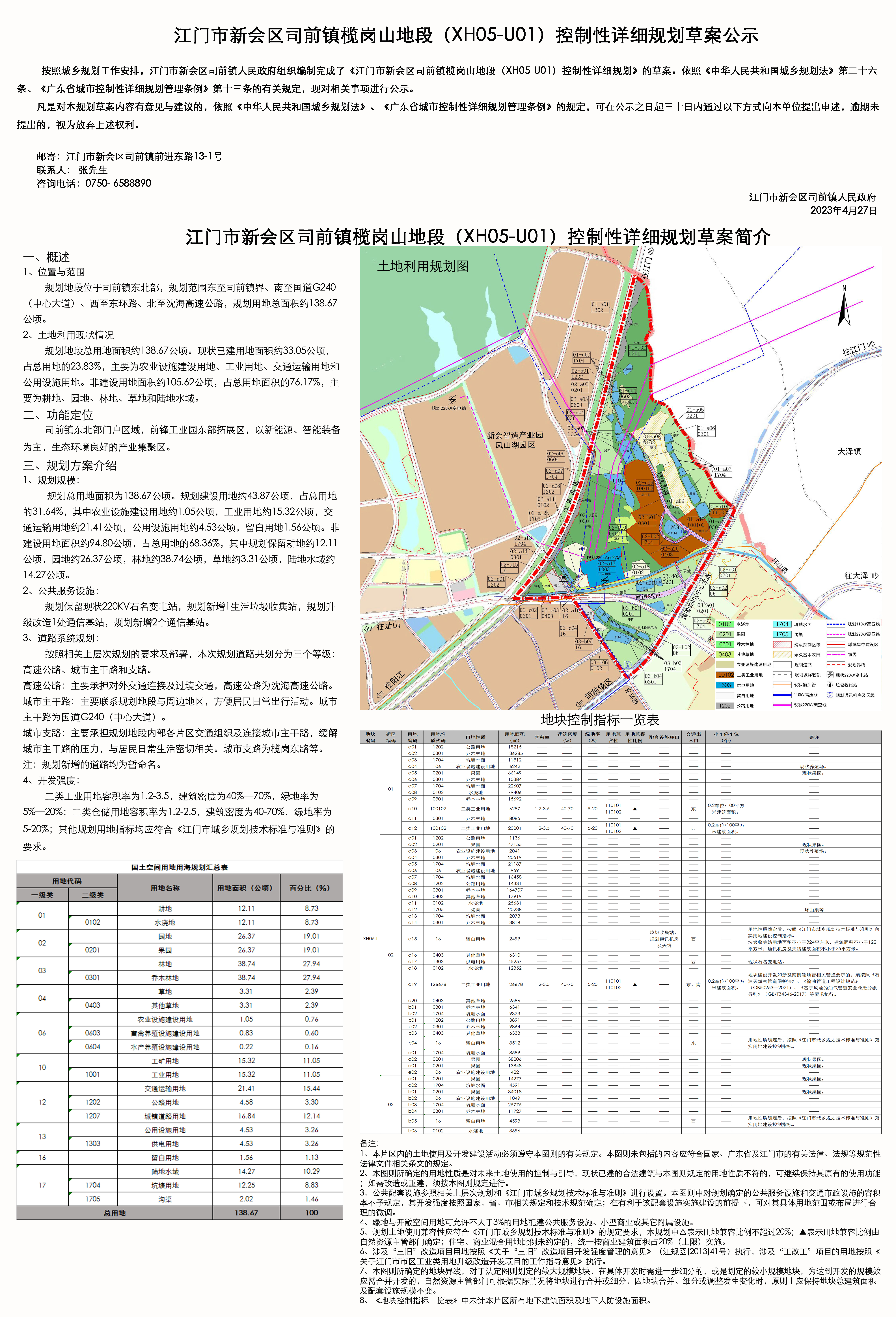 江门市燕雨直播
司前镇榄岗山地段 (XHO5-U01) 控制性详细规划草案公示.jpg